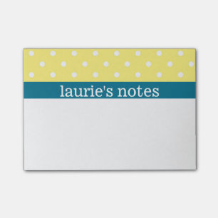 Gul polka dots - personifiera post-it block