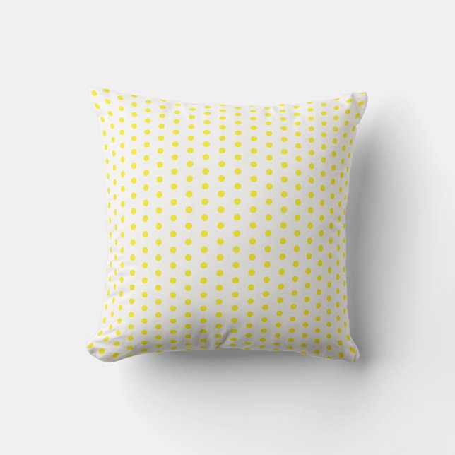Gul polka dots White Custom Colors Cute Söt Kudde (Framsida)