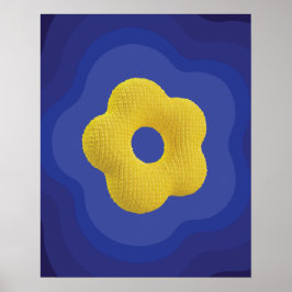 Gul pop-flodeskonstaffisch i blått  poster