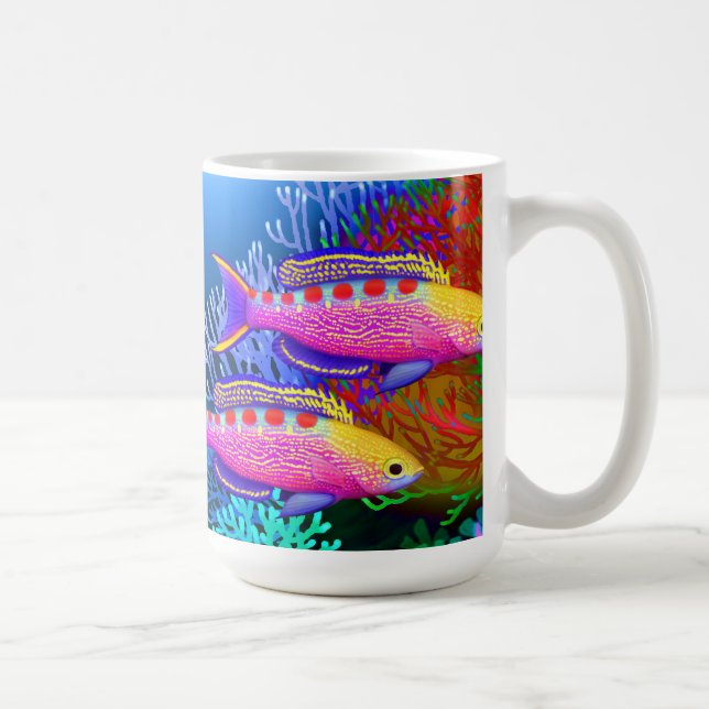 Gul prickig mugg för Anthias revfisk (Höger)