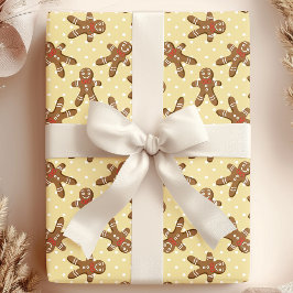 Gul prickig pepparkaksgubbe jul presentpapper