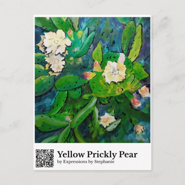 Gul Prickly Pear Vykort (Framsida)