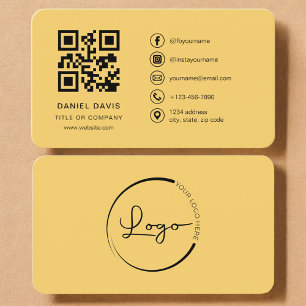 Gul professionell logotyp QR-kod Visitkort