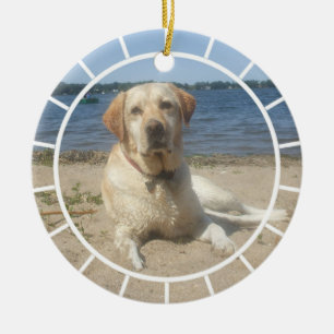 Gul prydnad för Labrador Retriever Julgransprydnad Keramik