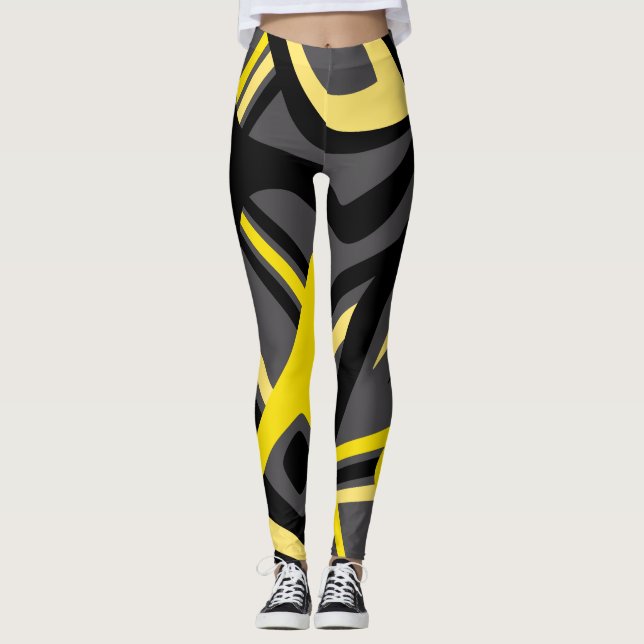 Gul Puffdamasker Leggings (Framsida)