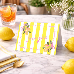 Gul Rand Grazie Citron Baby Shower Tack Kort