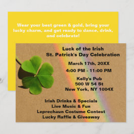 Gul regnbåge St. Patrick's Day-inbjudan Inbjudningar