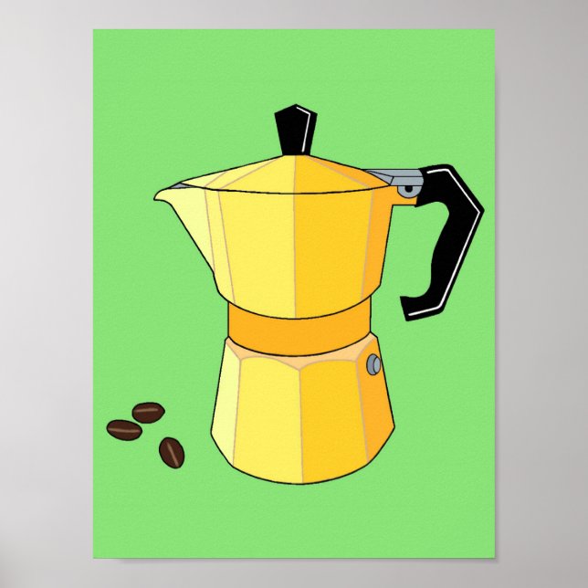 Gul regnbågsespressoaffisch poster (Framsidan)