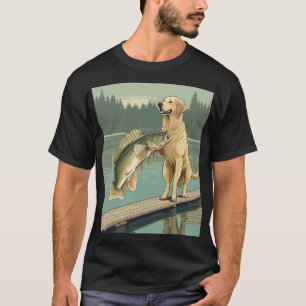 Gul Retriever Fisketräja Bass Hund Ägare Utstyrs T Shirt