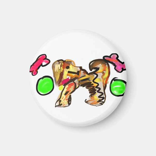 Gul retriever konst magnet (Framsidan)