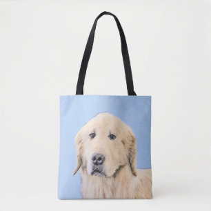 Gul Retriever-målning - Söt originell hundkonst Tygkasse