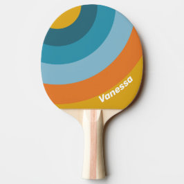 Gul Retro Cirkulär Rand med Namn Pingisracket