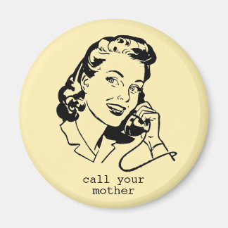 Gul Retro Ring Mamma Rolig Vintage Magnet