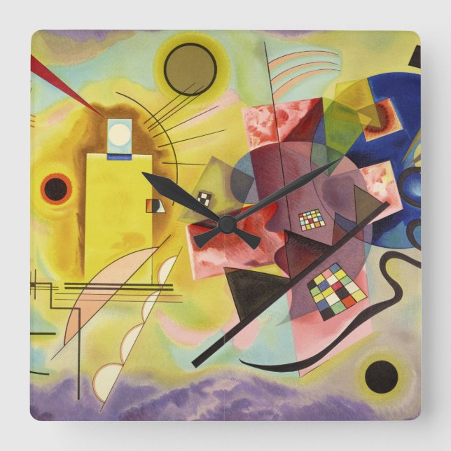 Gul-Röd-Blå, 1925 av Wassily Kandinsky Fyrkantig Klocka (Framsida)