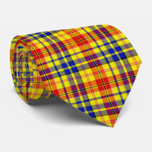 Gul Röd Blå Karo Tartan Design Slips