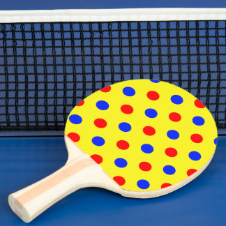 Gul Röd Blå Prickig Design Pingisracket
