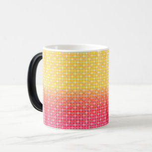 Gul röd gradient karamellmönster magisk mugg