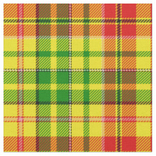 Gul Röd Grön Plaid Tartan Design Tyg