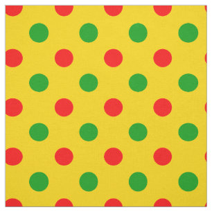 Gul Röd Grön Polka Prickar Design Tyg
