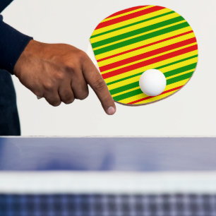 Gul Röd Grön Randigt Mönster Pingisracket