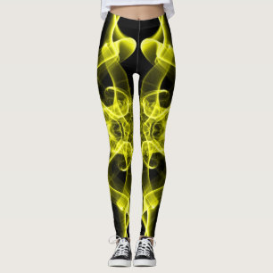 Gul Rökg Symmetrisk Minimalistisk Svart Leggings