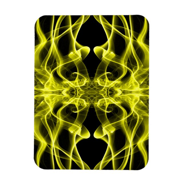Gul Rökg Symmetrisk Minimalistisk Svart Magnet (Vertikal)