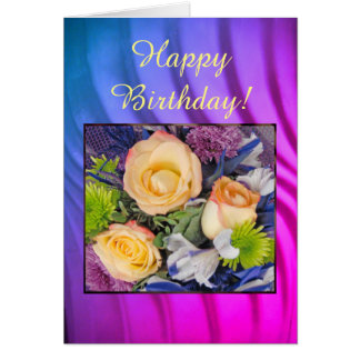 Gul ros 2 - Födelsedag Hälsningskort
