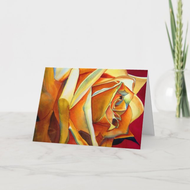 Gul ros Art Mors dag-kort med dikt Kort (Framsida)