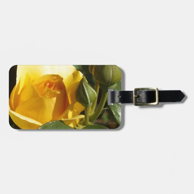 Gul ros bagagebricka (Horisontell Framsida)