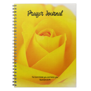 Gul ros, bibelbibel verse Prayer Journal Anteckningsbok