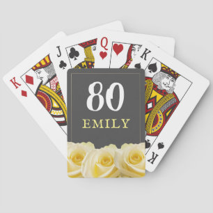 gul ros blomma 80:e födelsedagen casinokort