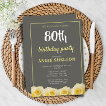 Gul Ros Blomma Blommig 80-årsdag