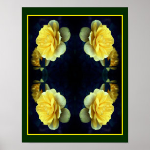 Gul ros blomma i Abstrakten Bloom Poster