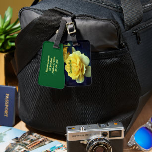 Gul ros blomma in Fullt Bloom Personlig Bagagebricka