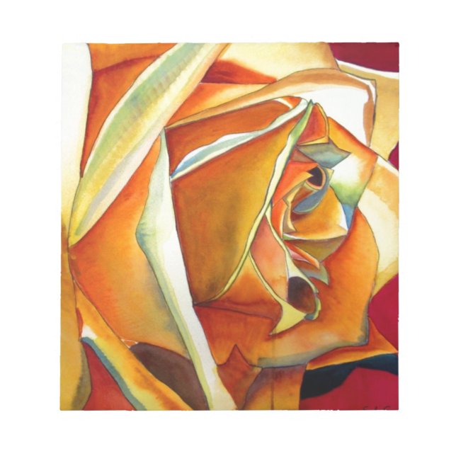 Gul Ros blomma original akvarell konst Anteckningsblock (Framsida)