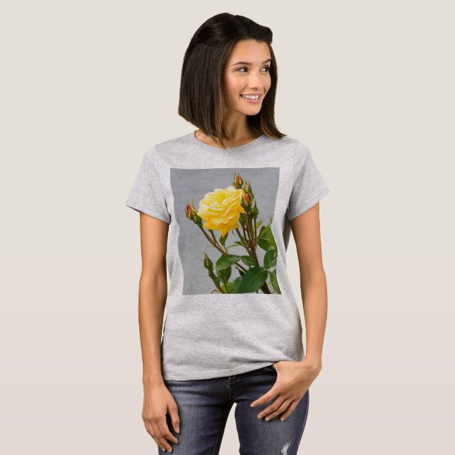 Gul ros blomma tröja (Hel framsida)