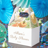 Gul Ros Blommig Grönska Flicka Baby Shower