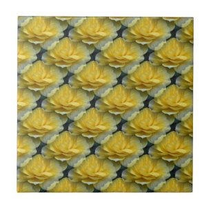 Gul ros Blommigt Art Nature Tile Kakelplatta