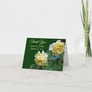 Gul ros Blommigt Personlig Bröllop Tack Kort