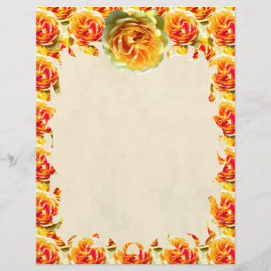 Gul ros Bloom Flame Letterhead