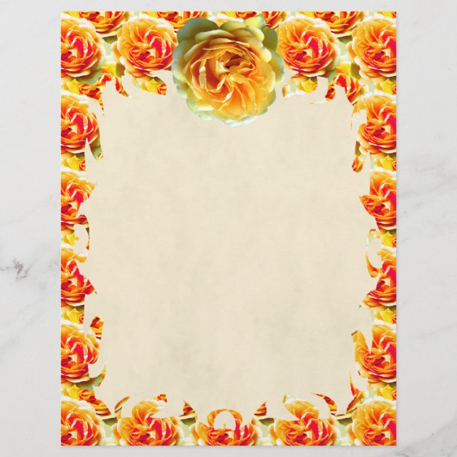 Gul ros Bloom Flame Letterhead (Framsida)