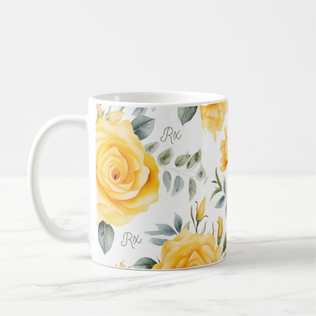 Gul Ros Botanisk Rx Apotek  Kaffemugg (Vänster)