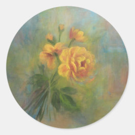 Gul ros-dekal runt klistermärke