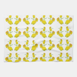 Gul ros Fabric. Kökshandduk