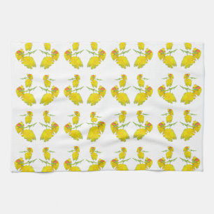 Gul ros Fabric. Kökshandduk