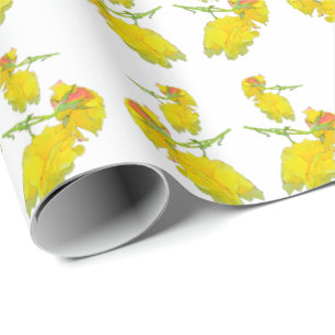 Gul ros Fabric. Presentpapper