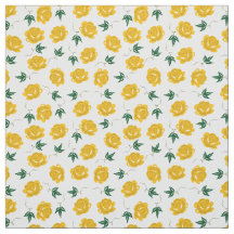 Gul ros Fabric