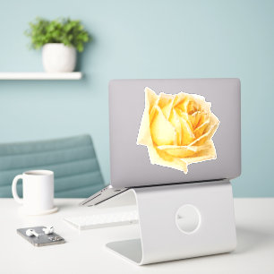Gul ros Flower Art-etikett Klistermärken