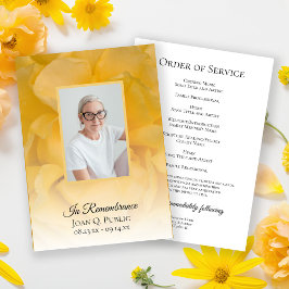 Gul ros Flower Funeral Memorial Service Program