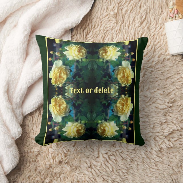 Gul ros Flower Pair Abstrakt Personlig Kudde (Filt)